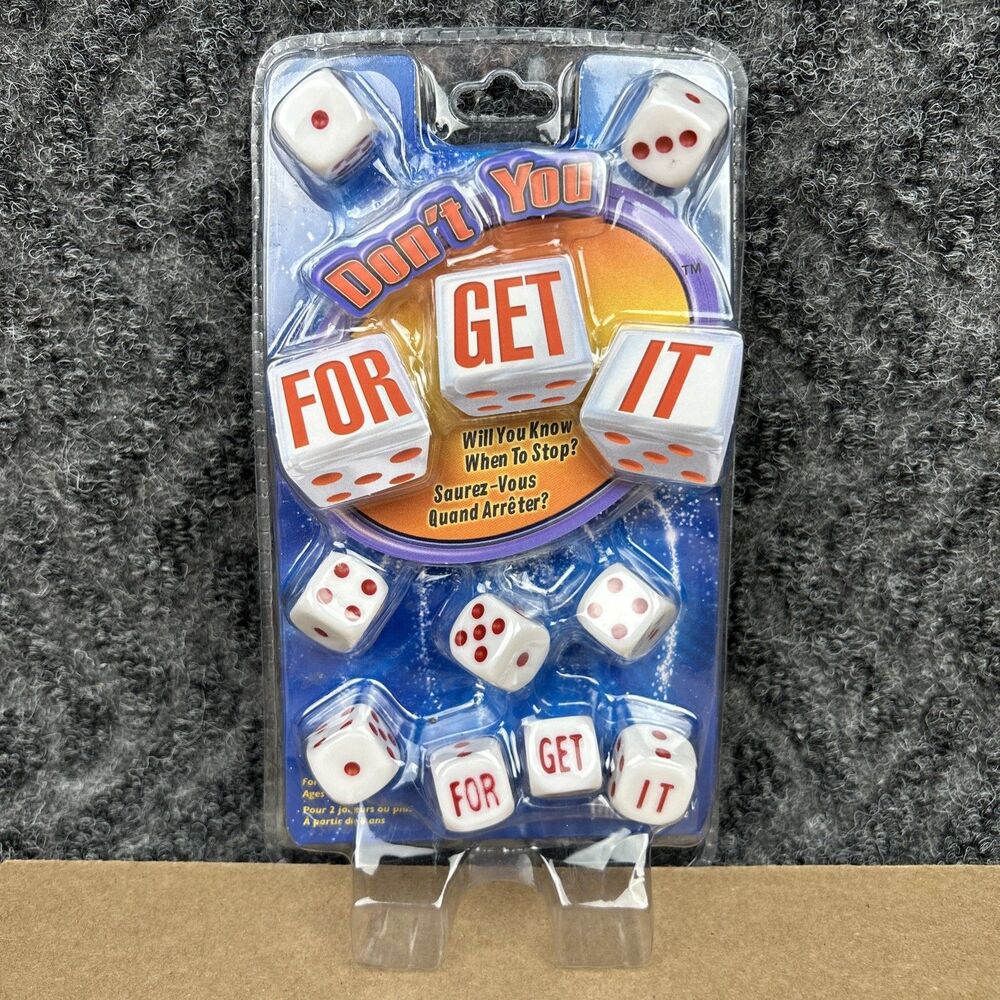 Dont You For Get It Dice Game Pressman Kids Adult Game 2+ Players NEW SEALED